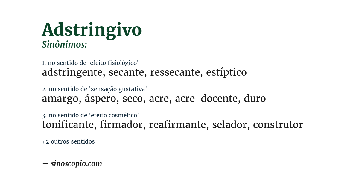 Sinônimo de adstringivo