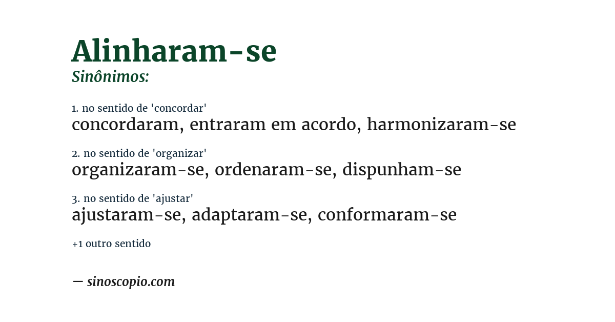 Sinônimo de alinharam-se