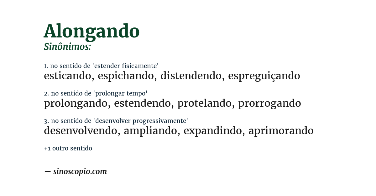 Sinônimo de alongando