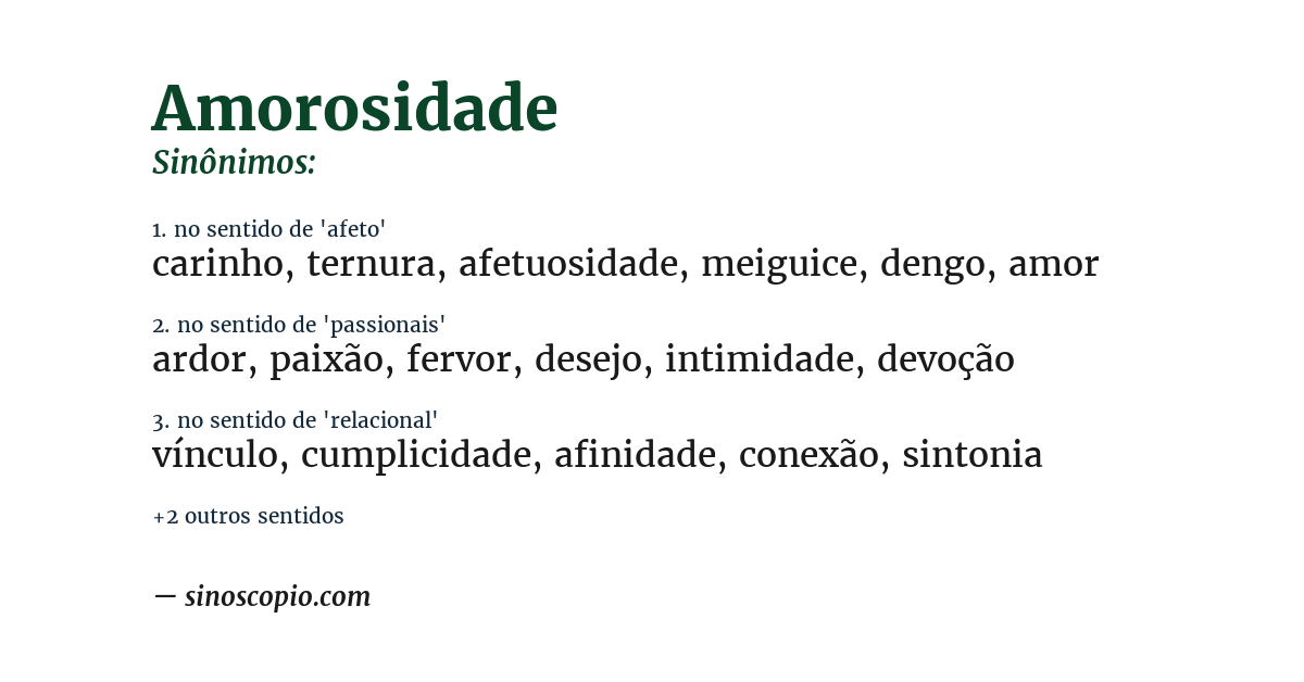Sinônimo de amorosidade