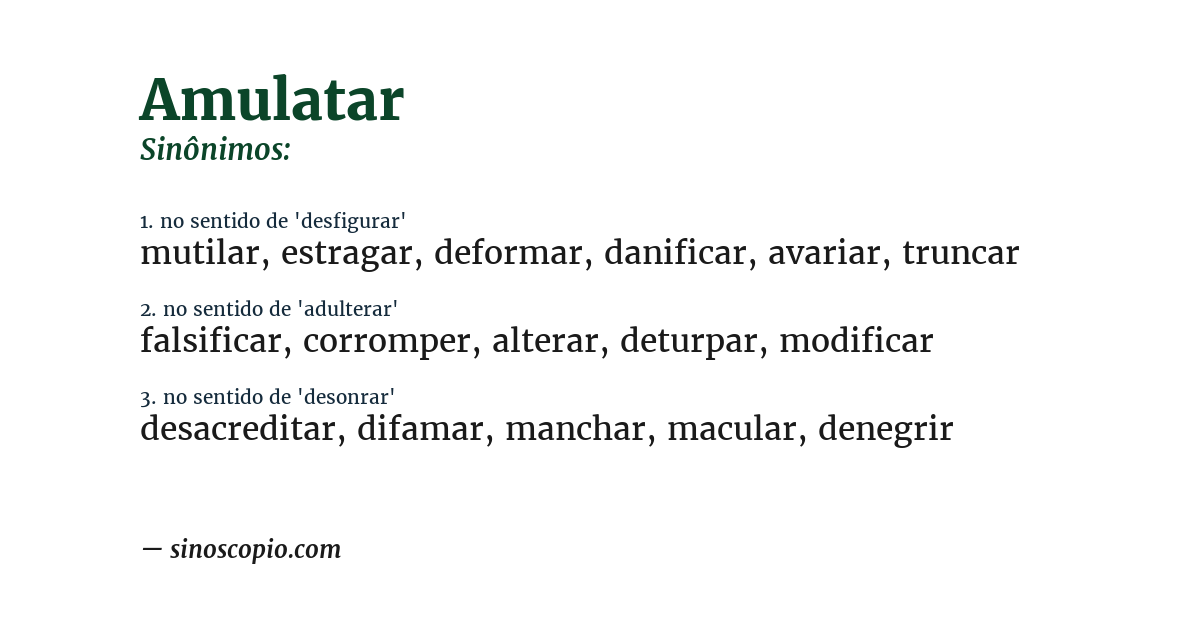 Sinônimo de amulatar