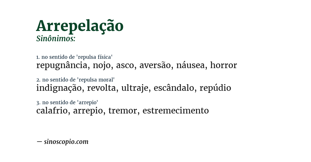 Sinônimo de arrepelação