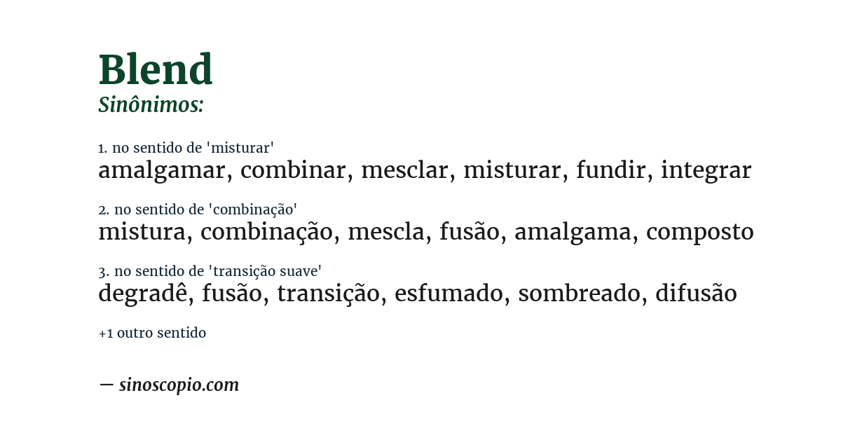 Sinônimo de blend