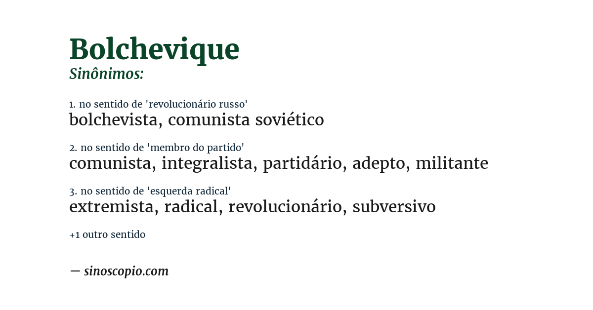 Sinônimo de bolchevique