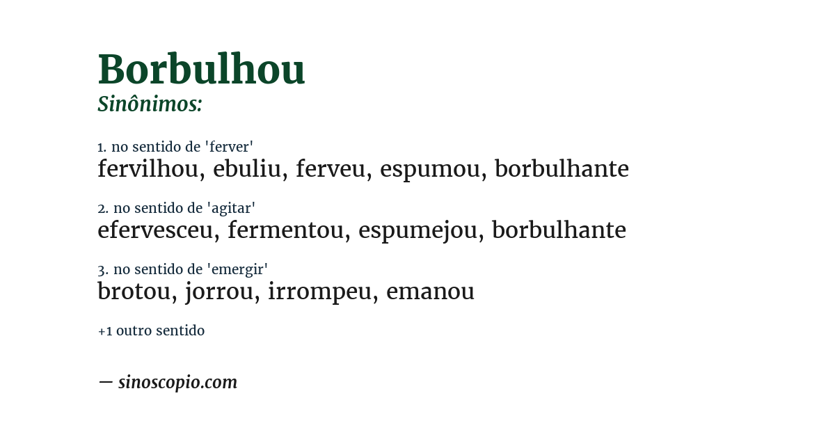 Sinônimo de borbulhou