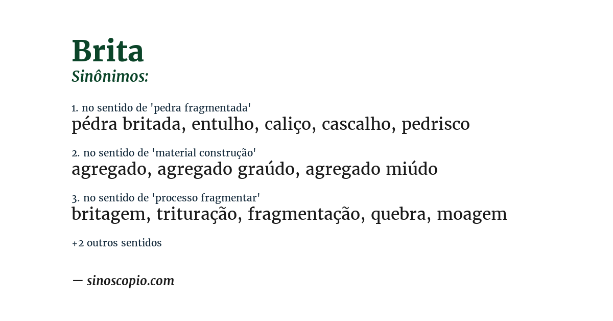 Sinônimo de brita