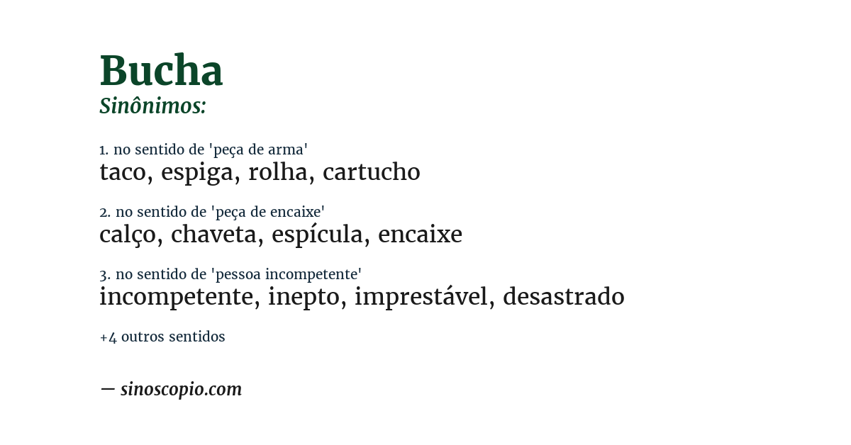 Sinônimo de bucha