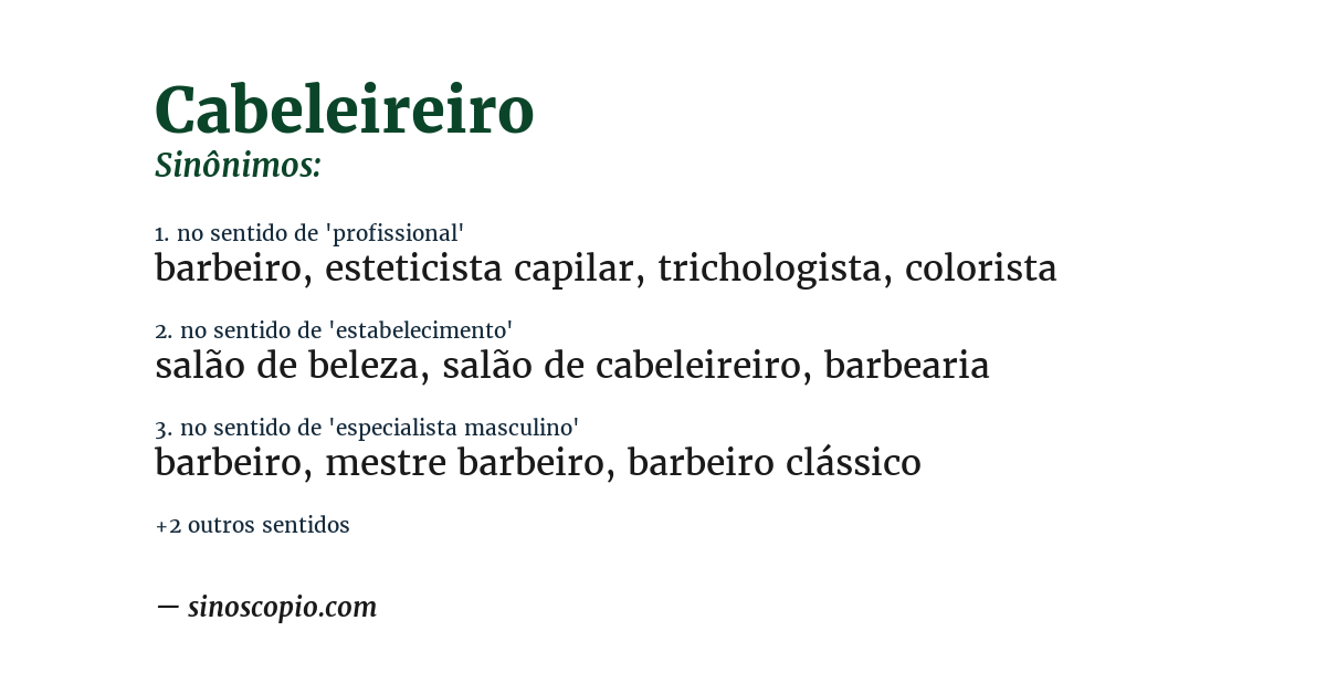 Sinônimo de cabeleireiro