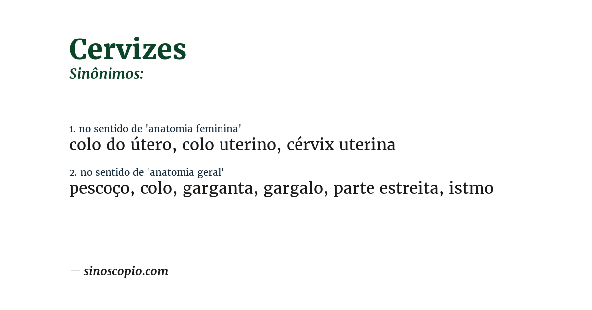 Sinônimo de cervizes
