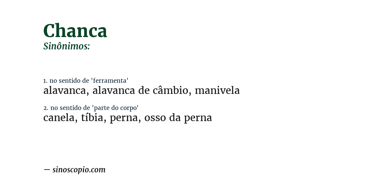 Sinônimo de chanca