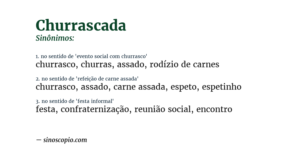 Sinônimo de churrascada