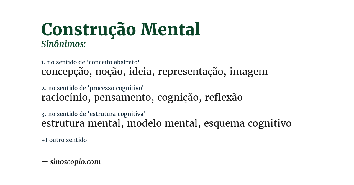 Sinônimo de construção mental
