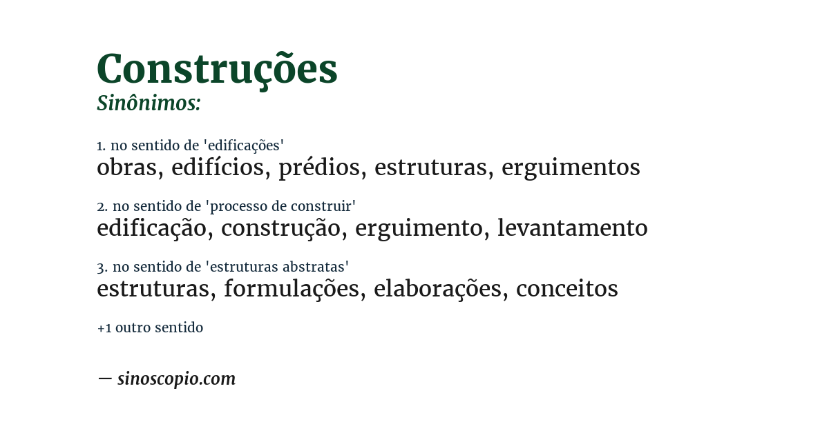 Sinônimo de construções