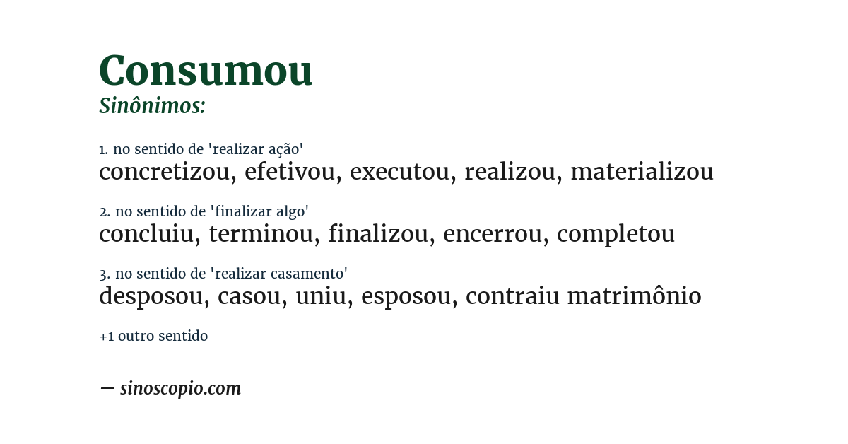 Sinônimo de consumou