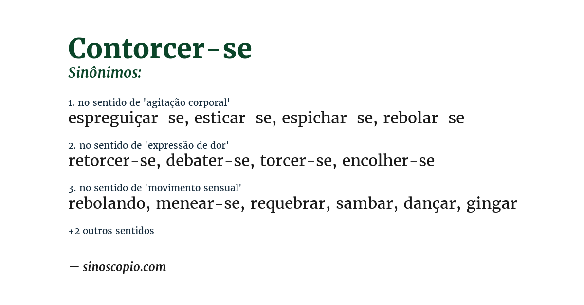 Sinônimo de contorcer-se