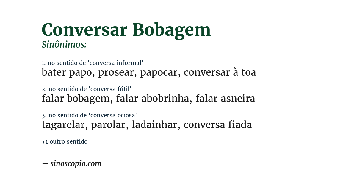 Sinônimo de conversar bobagem