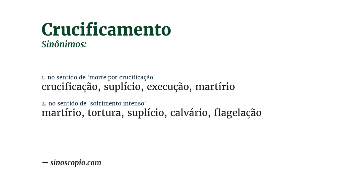 Sinônimo de crucificamento