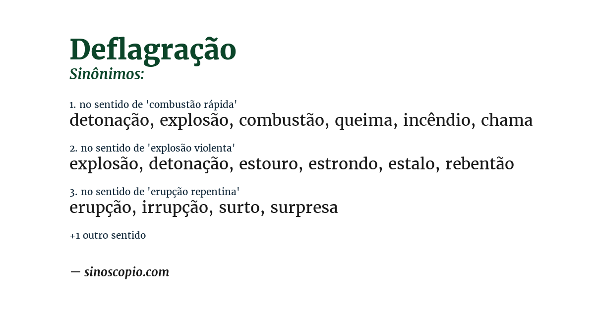 Sinônimo de deflagração
