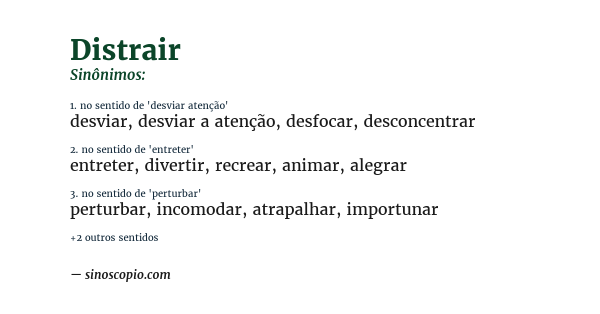 Sinônimo de distrair