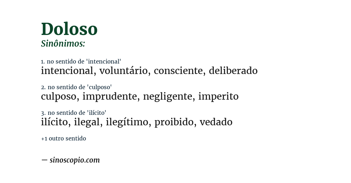 Sinônimo de doloso