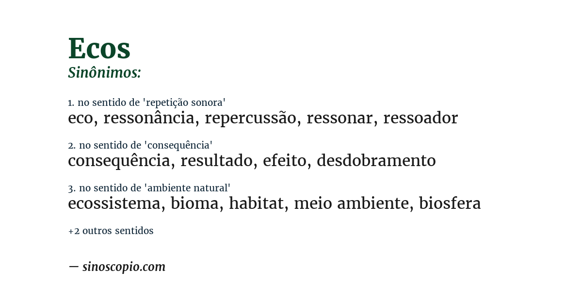 Sinônimo de ecos