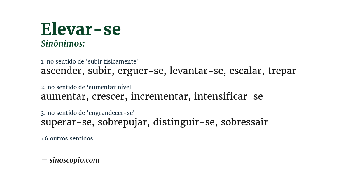 Sinônimo de elevar-se