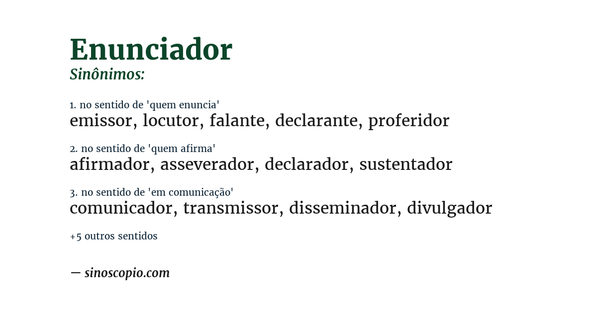 Sinônimo de enunciador