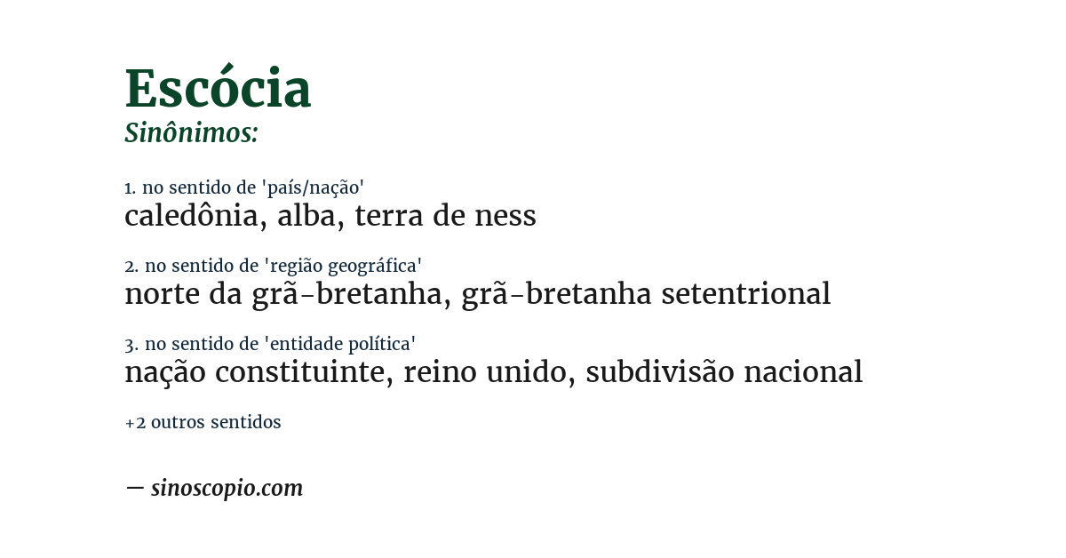Sinônimo de escócia
