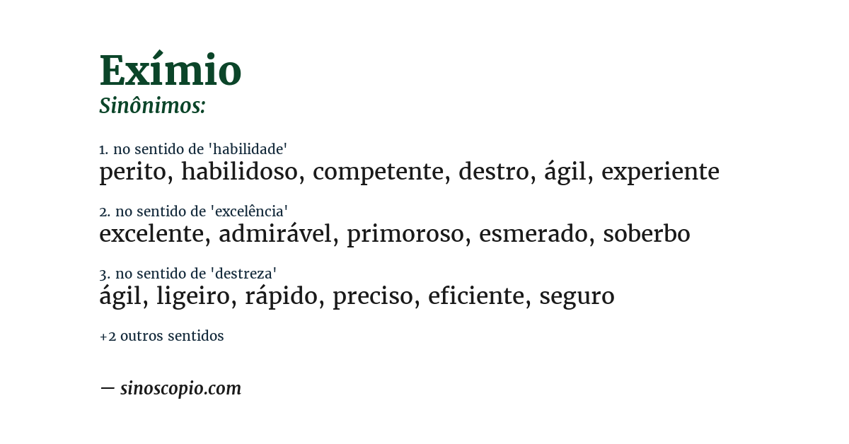 Sinônimo de exímio