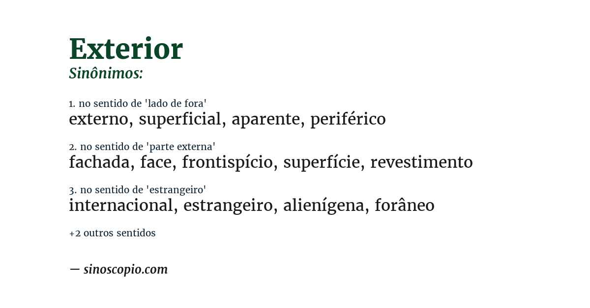 Sinônimo de exterior