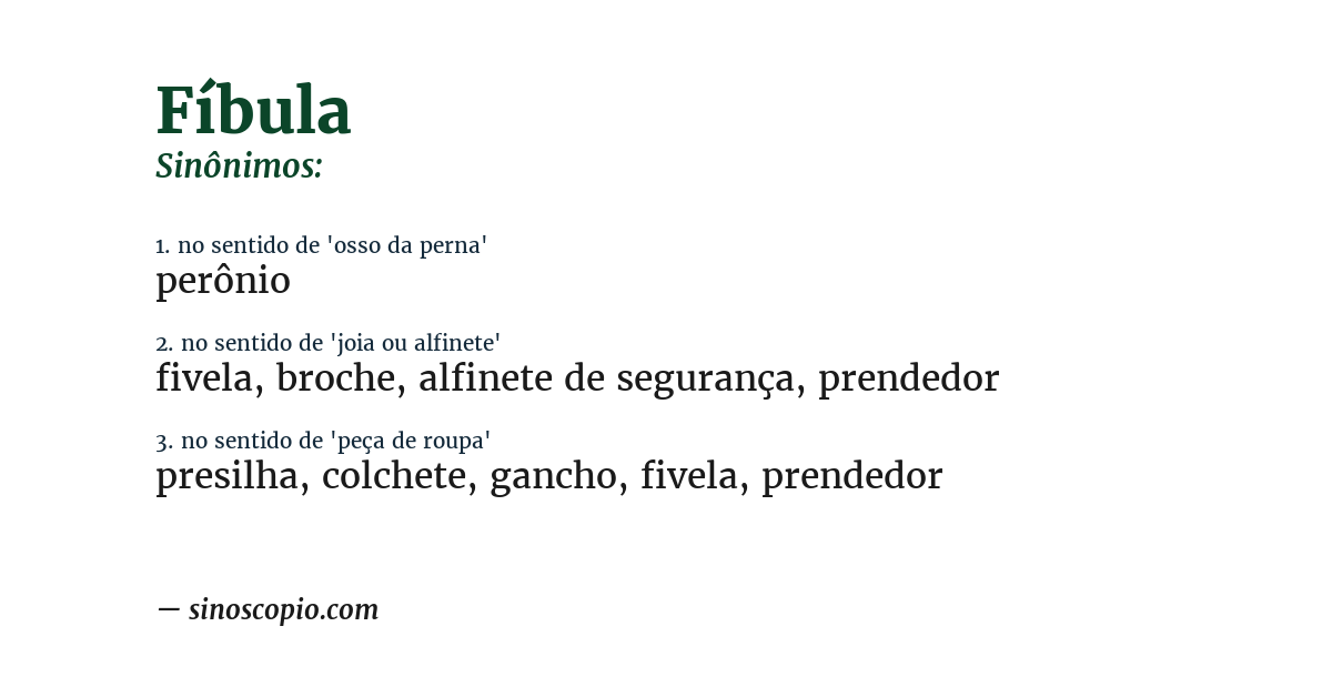 Sinônimo de fíbula