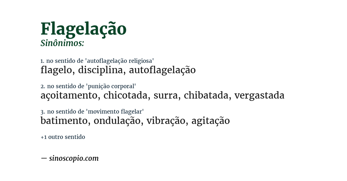 Sinônimo de flagelação