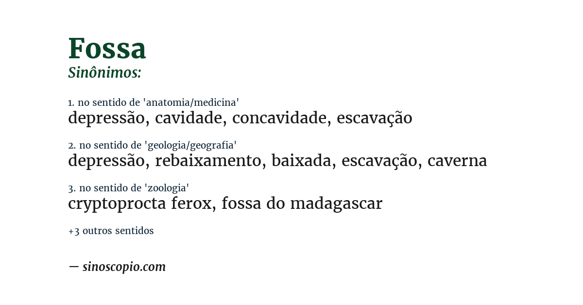 Sinônimo de fossa
