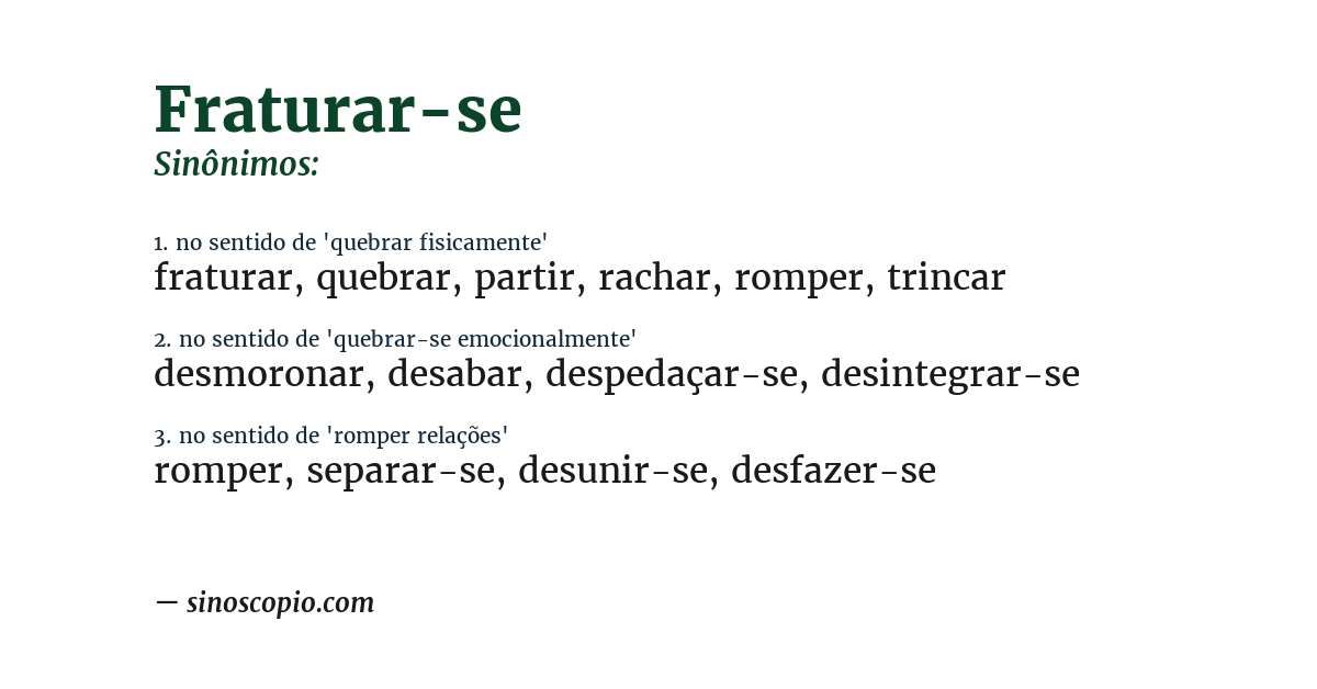 Sinônimo de fraturar-se