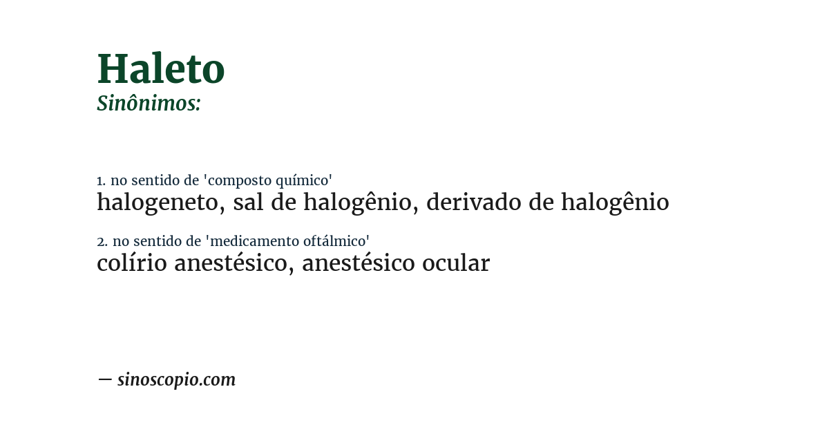 Sinônimo de haleto