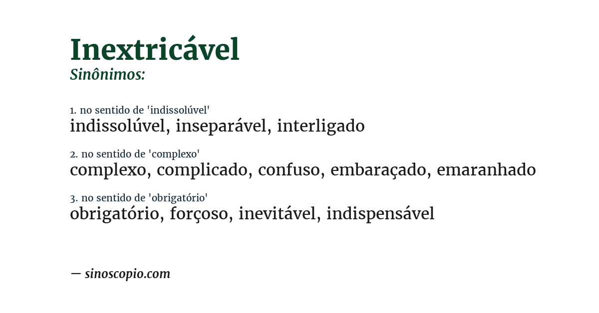 Sinônimo de inextricável