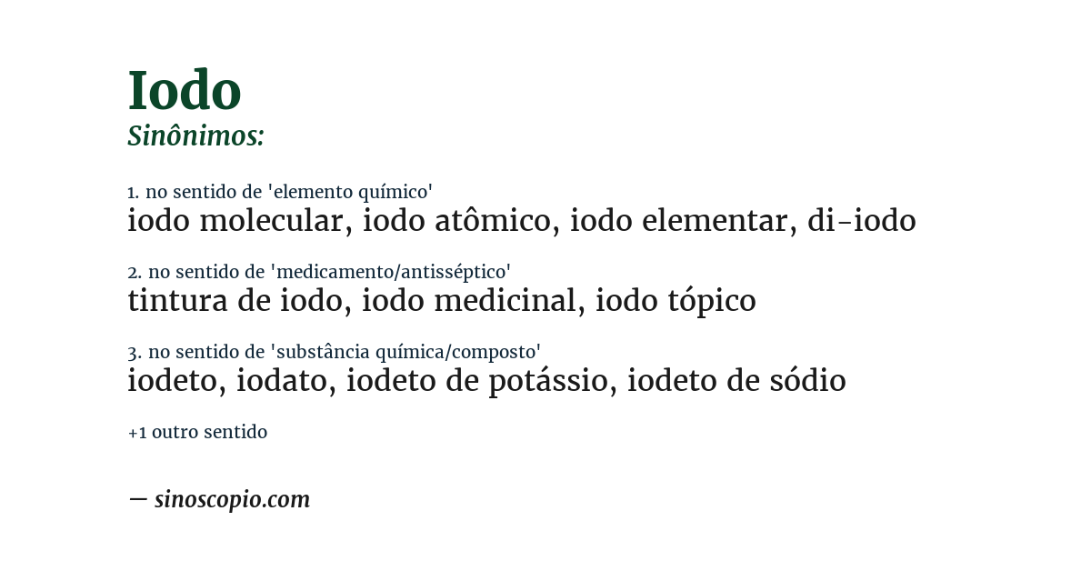 Sinônimo de iodo