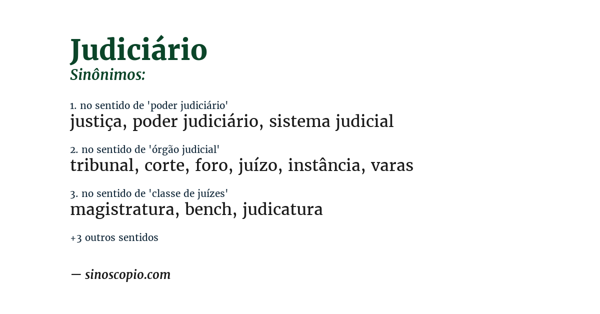 Sinônimo de judiciário