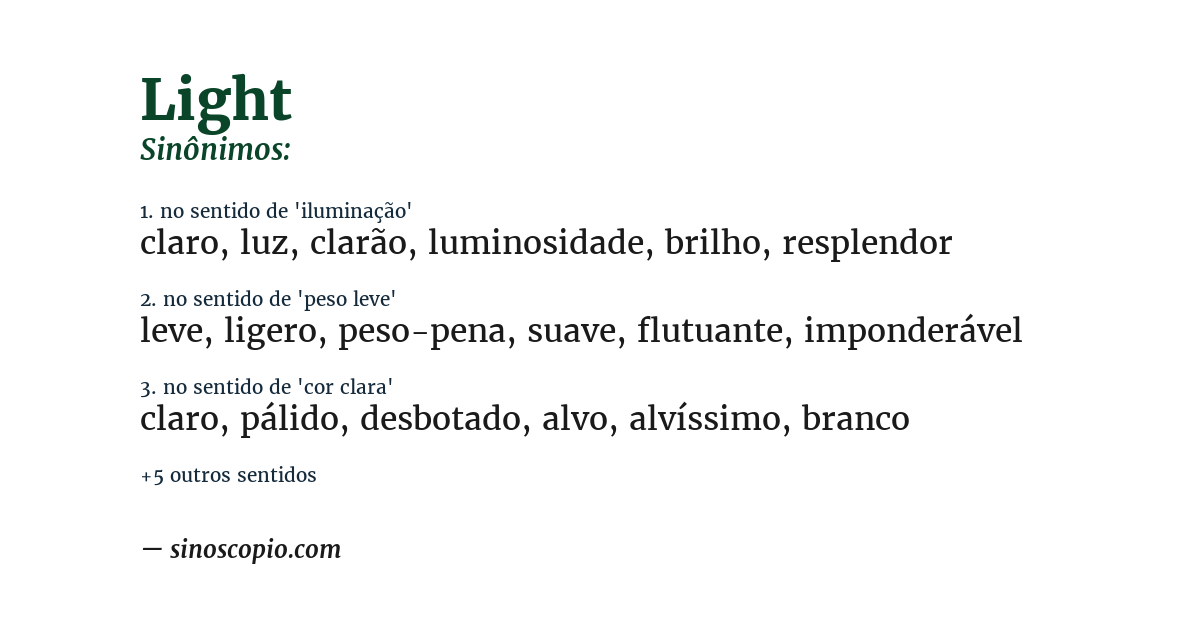 Sinônimo de light