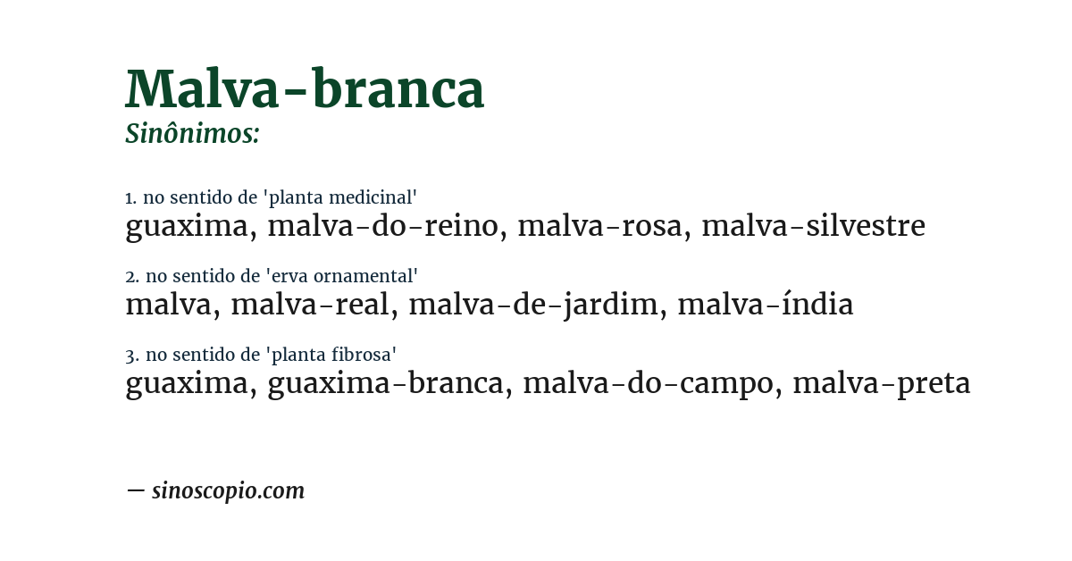 Sinônimo de malva-branca