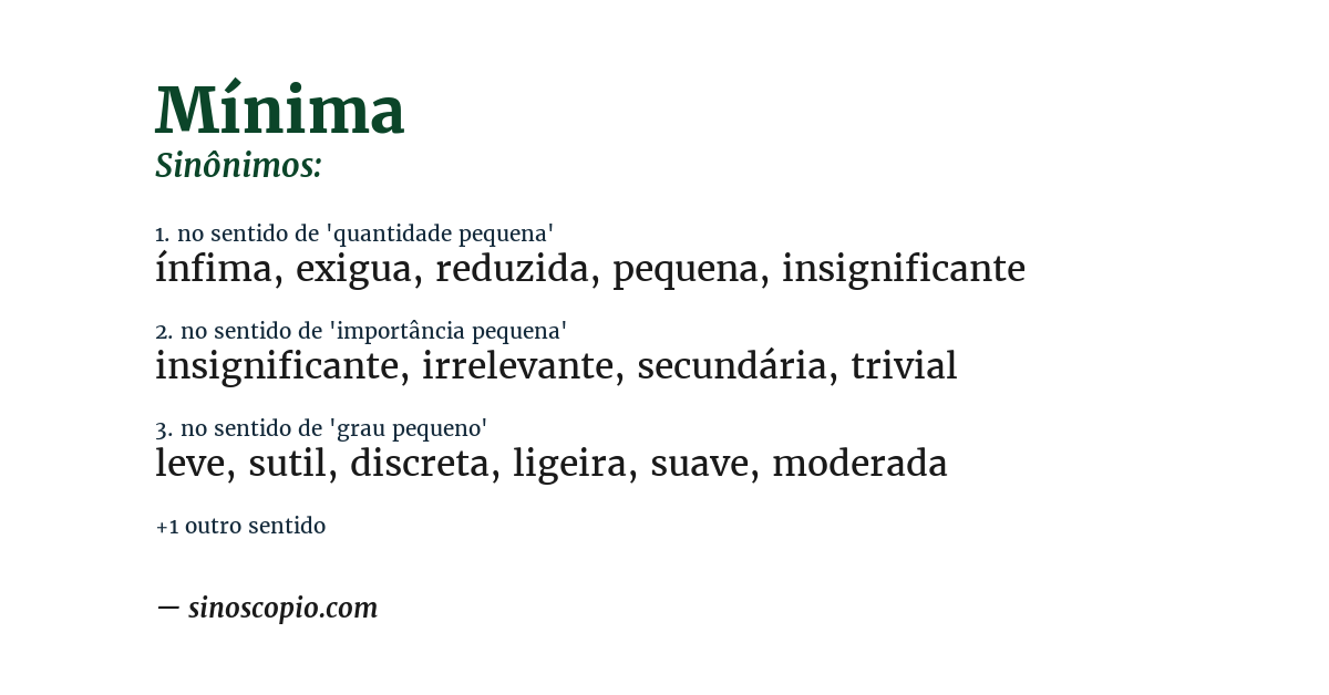 Sinônimo de mínima