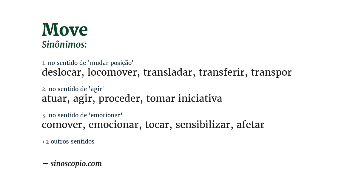 Sinônimo de move