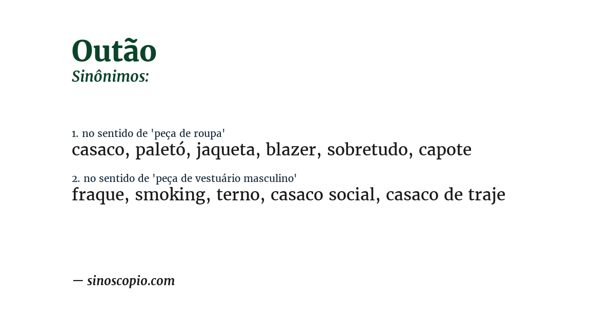 Sinônimo de outão
