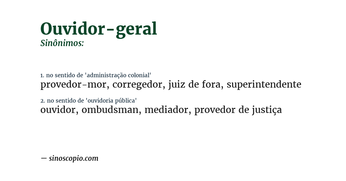 Sinônimo de ouvidor-geral