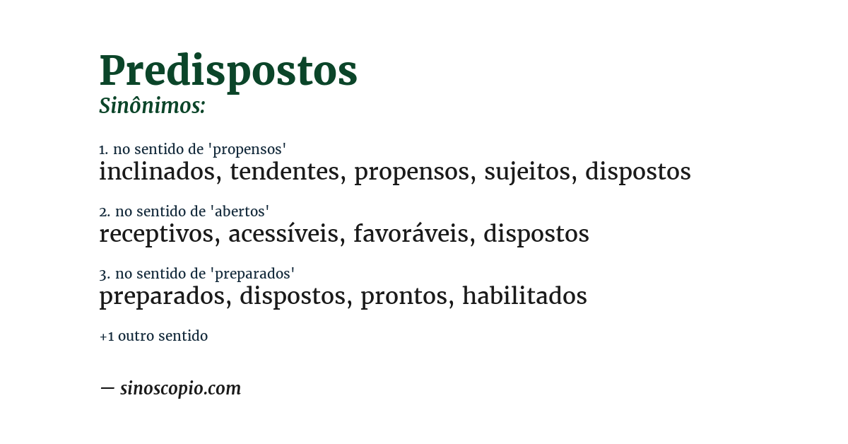 Sinônimo de predispostos
