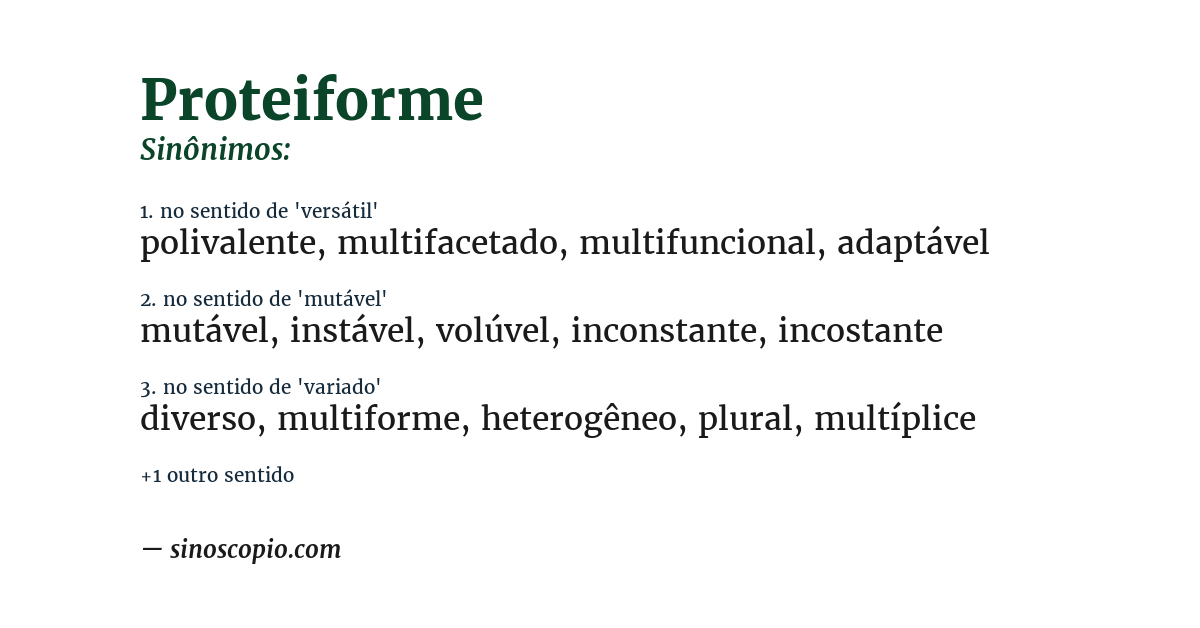 Sinônimo de proteiforme