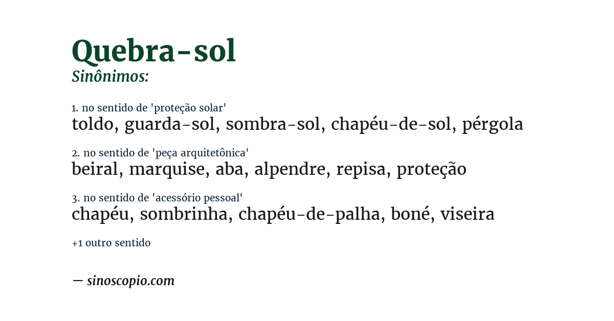 Sinônimo de quebra-sol