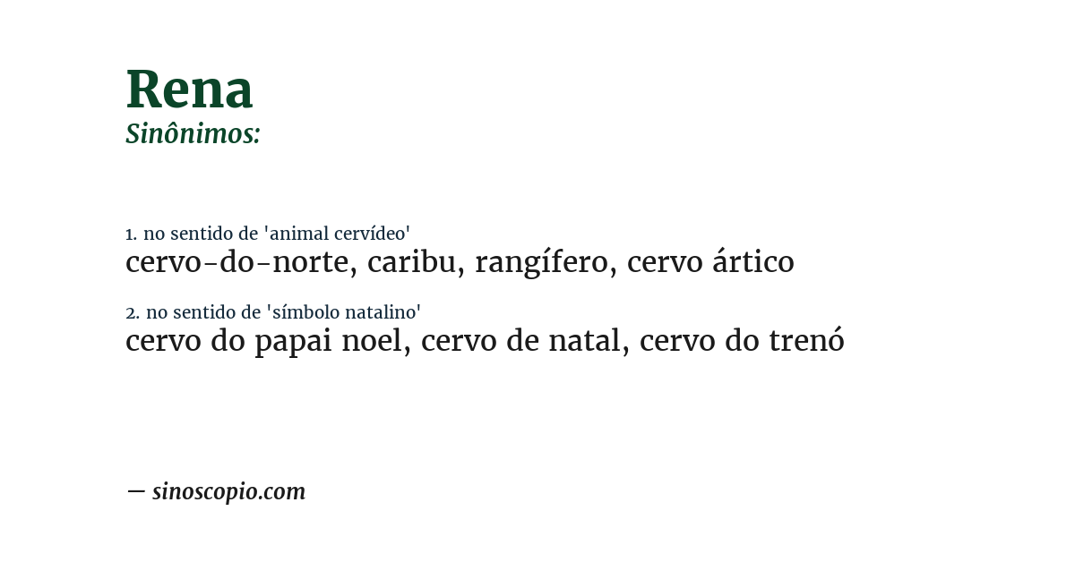Sinônimo de rena