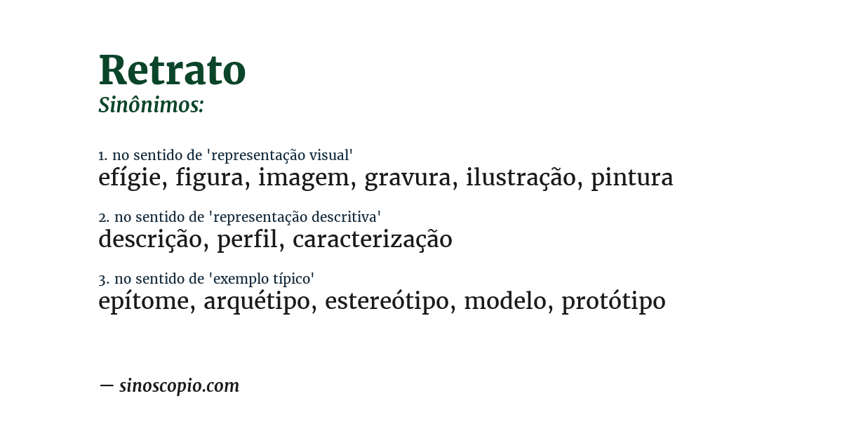 Sinônimo de retrato
