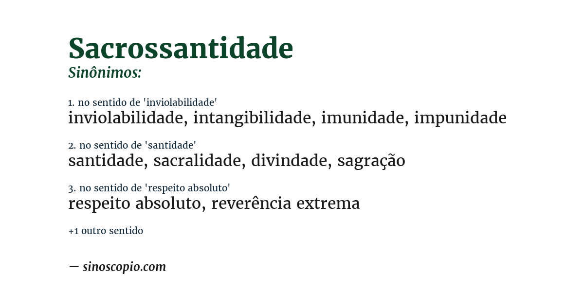 Sinônimo de sacrossantidade